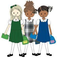 girls in school uniforms