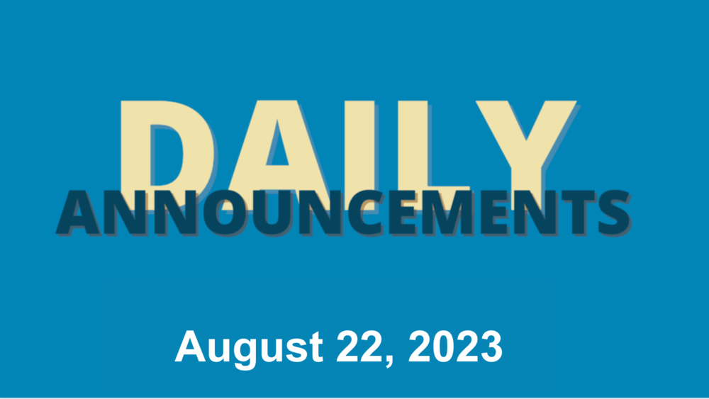 August 22 2023 Announcements Caddo Middle Magnet