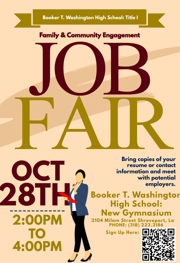 Parents: BTW Volunteers of America is hosting a family & community engagement job fair. Job fair will take place on Oct. 28th, 2022 from 2:00 PM to 4:00 PM in our New Gymnasium.