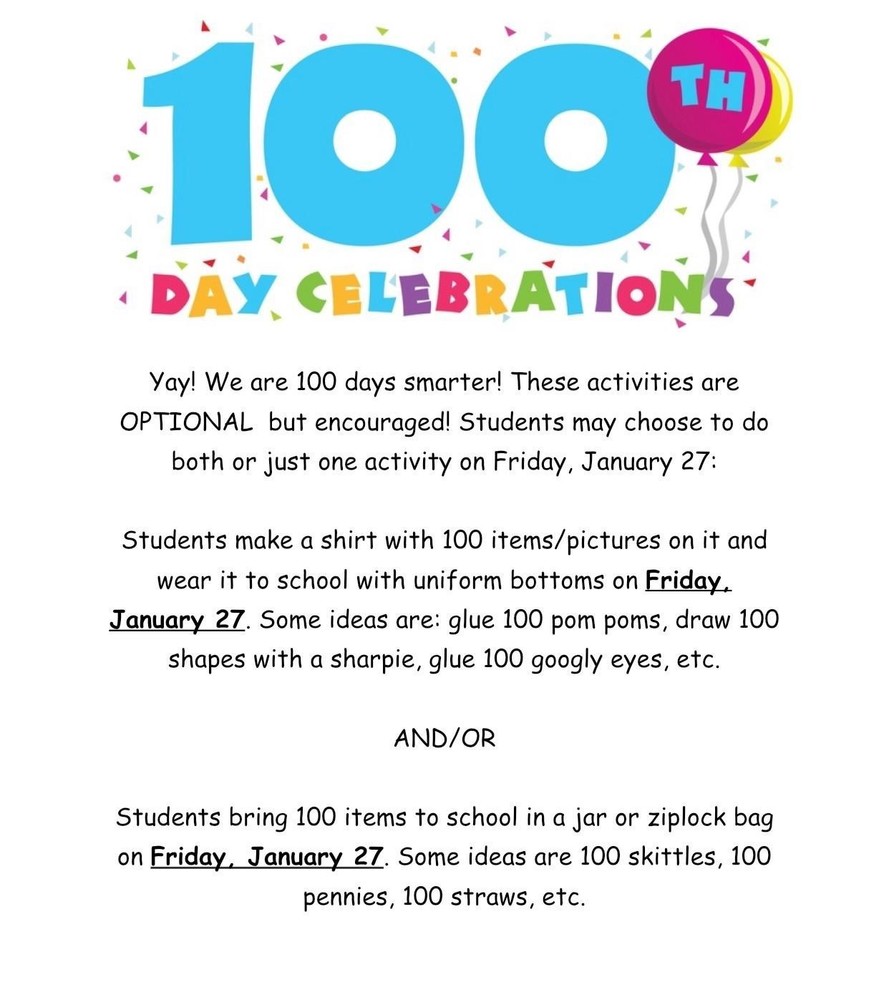 100 Day Celebrations