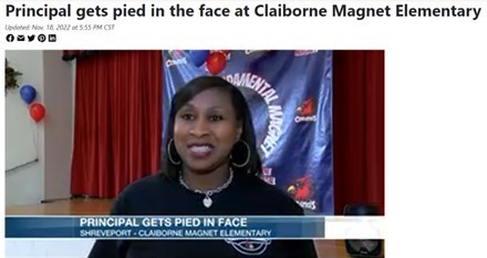 Principal gets pied in the face at Claiborne Magnet Elementary